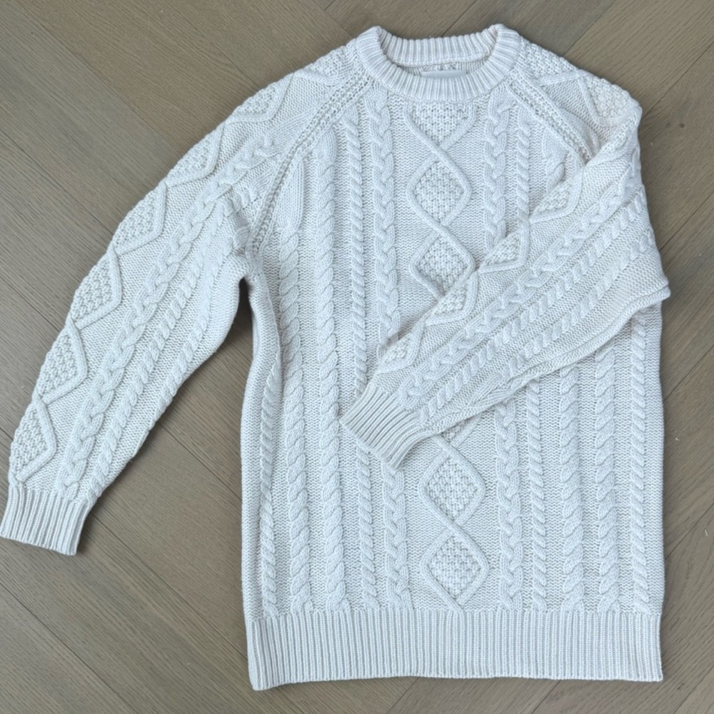 Aritzia Wilfred Cable Knit Sweater Cream